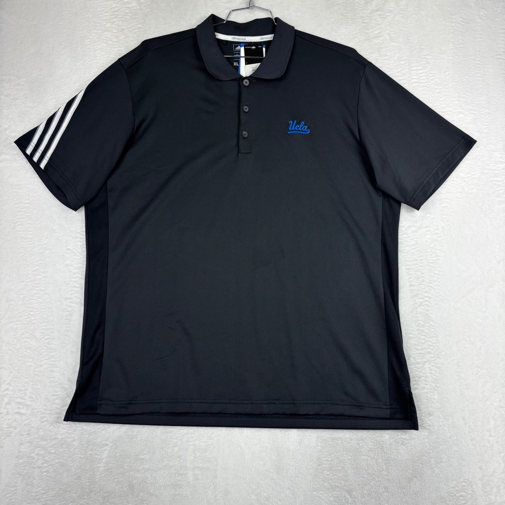 Adidas UCLA Bruins Polo Shirt Mens XL Charcoal Grey Climacool Short Sleeve NWT